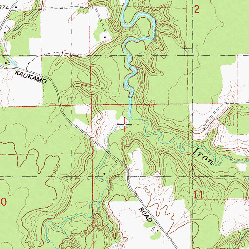 Topographic Map of Muskeg Creek, WI