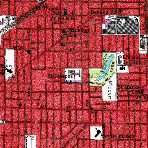 Topographic Map of Saint Joseph Catholic Academy, WI