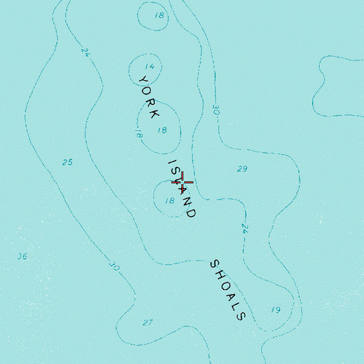 Topographic Map of York Island Shoals, WI