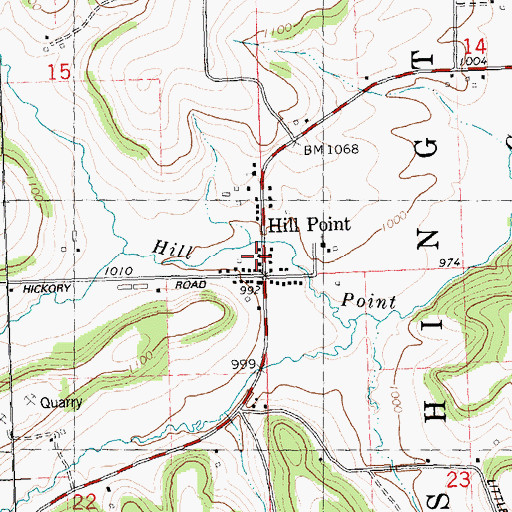 Topographic Map of Hill Point, WI