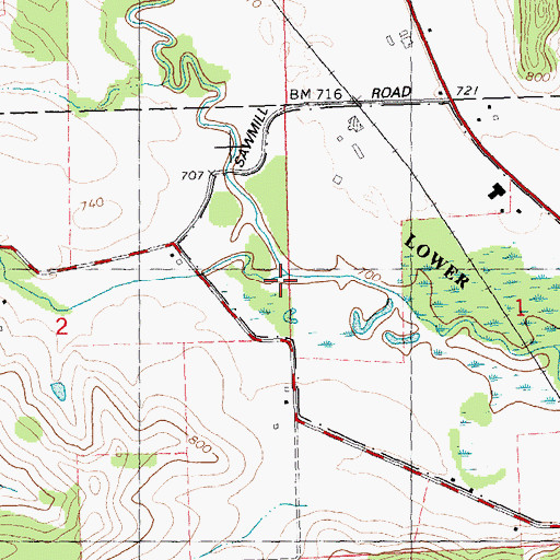 Topographic Map of Ash Creek, WI