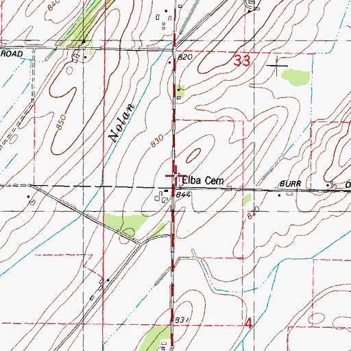 Topographic Map of Elba Cemetery, WI
