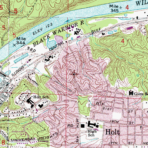 Topographic Map of Morning Star Baptist Church, AL