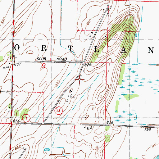 Topographic Map of Gaffney School (historical), WI