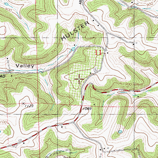 Topographic Map of Hulster Ridge, WI