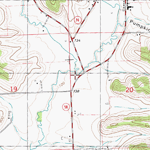 Topographic Map of Little Willow Creek, WI