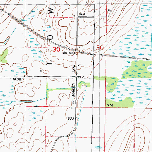 Topographic Map of Maiden Lane School (historical), WI