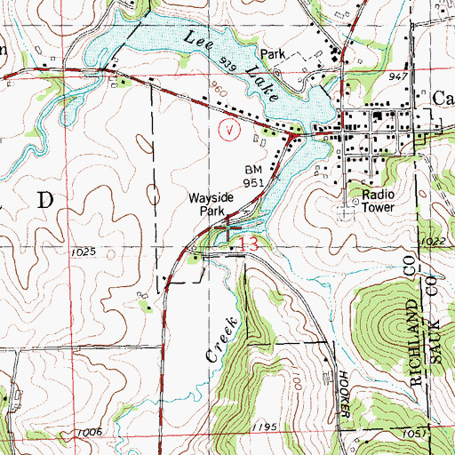 Topographic Map of McGlynn Creek, WI