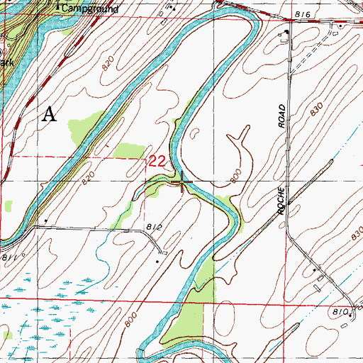 Topographic Map of Nolan Creek, WI