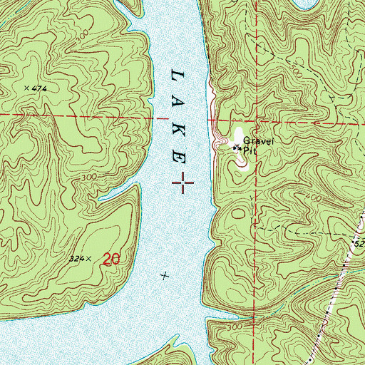 Topographic Map of Mossy Shoal (historical), AL
