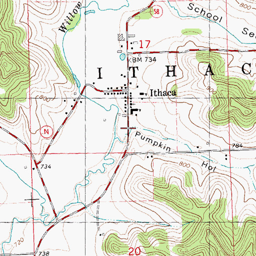 Topographic Map of Pumpkin Hollow, WI