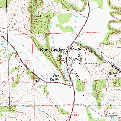 Topographic Map of Rockbridge, WI