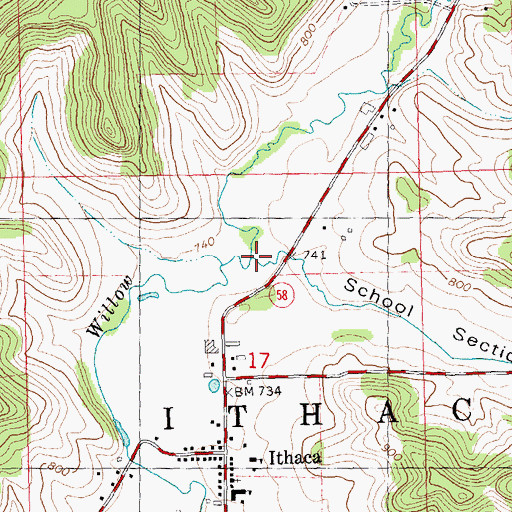 Topographic Map of School Section Hollow, WI