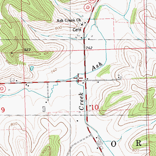 Topographic Map of Snake Creek, WI