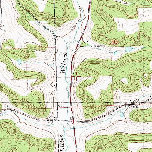 Topographic Map of Upper Little Willow School (historical), WI