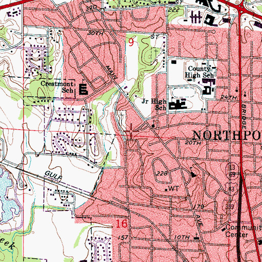 Topographic Map of Mount Galilee Baptist Church, AL