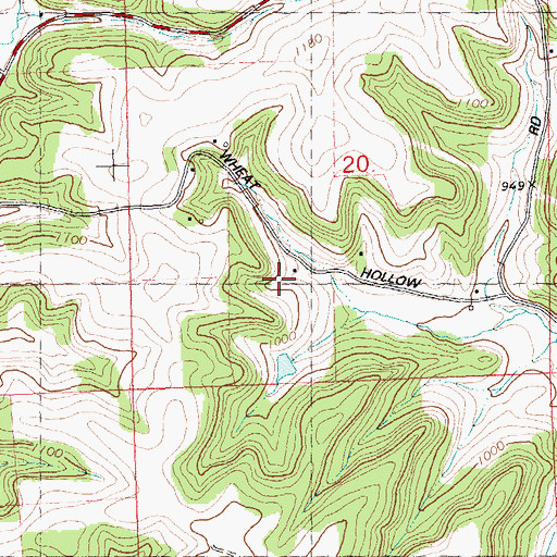 Topographic Map of Wheat Hollow School (historical), WI