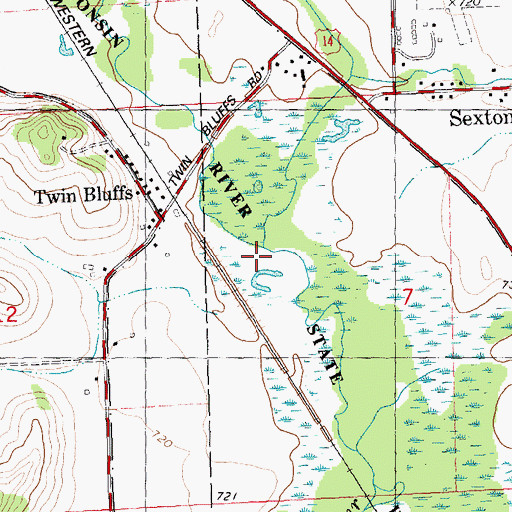Topographic Map of Willow Creek, WI