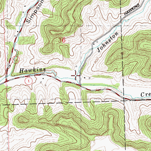 Topographic Map of Johnston Creek, WI