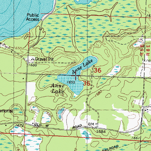 Topographic Map of Anne Lake, WI