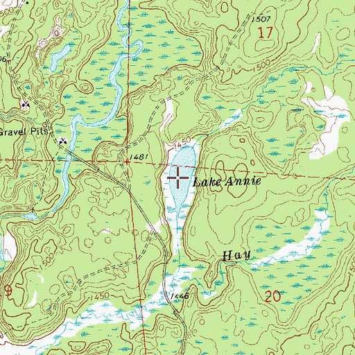 Topographic Map of Lake Annie, WI