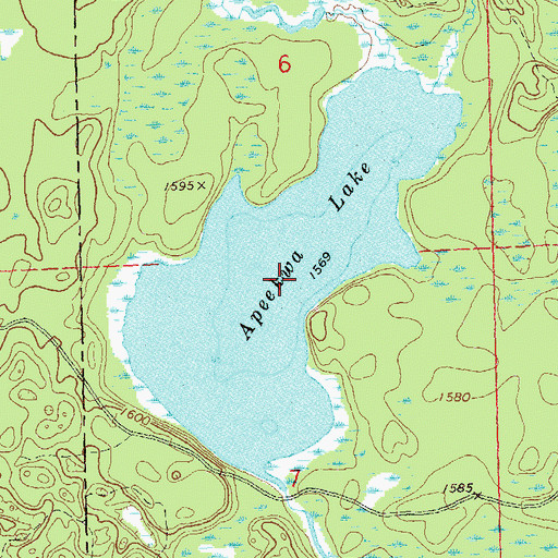 Topographic Map of Apeekwa Lake, WI