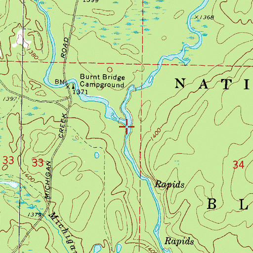 Topographic Map of Armstrong Creek, WI