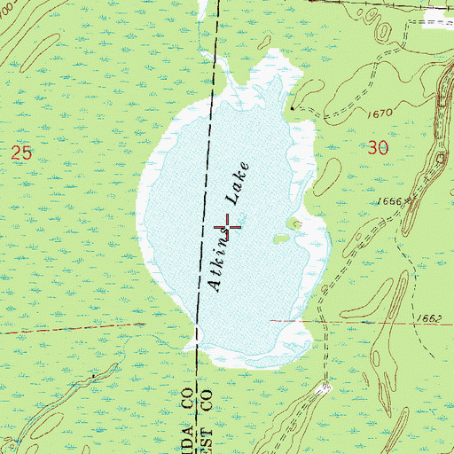 Topographic Map of Atkins Lake, WI