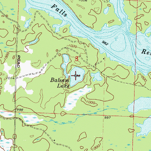 Topographic Map of Balsam Lake, WI