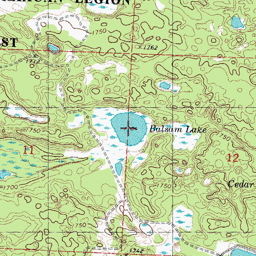 Topographic Map of Balsam Lake, WI