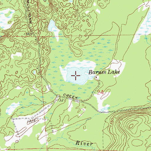Topographic Map of Barnes Lake, WI