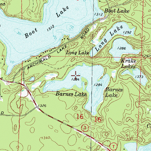 Topographic Map of Barnes Lake, WI