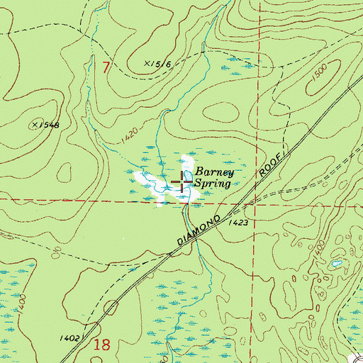 Topographic Map of Barney Spring, WI