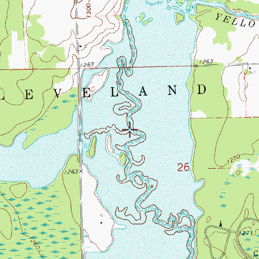 Topographic Map of Bear Creek, WI
