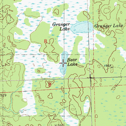 Topographic Map of Bear Lake, WI