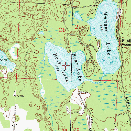 Topographic Map of Bear Lake, WI