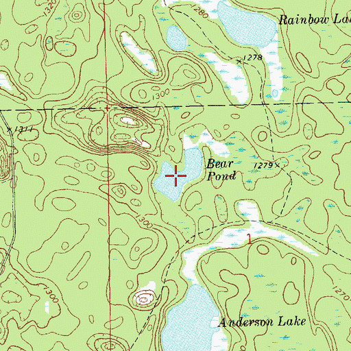 Topographic Map of Bear Pond, WI