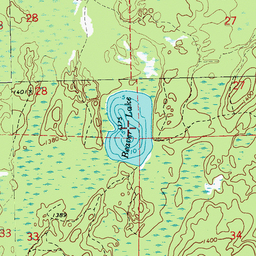 Topographic Map of Beaver Lake, WI