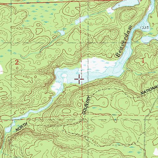 Topographic Map of Beaverdam Lake, WI