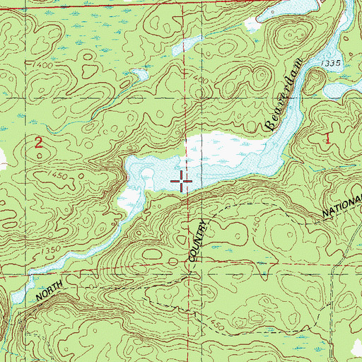 Topographic Map of Beaverdam Lake, WI