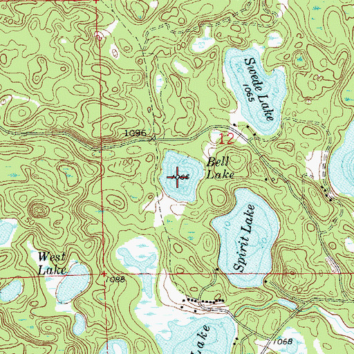 Topographic Map of Bell Lake, WI