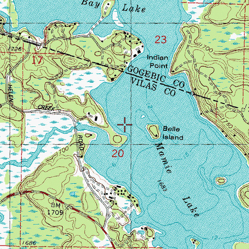 Topographic Map of Belle Island, WI