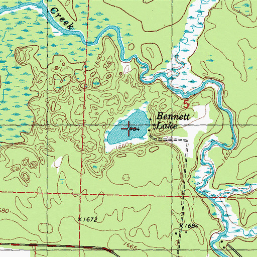 Topographic Map of Bennett Lake, WI