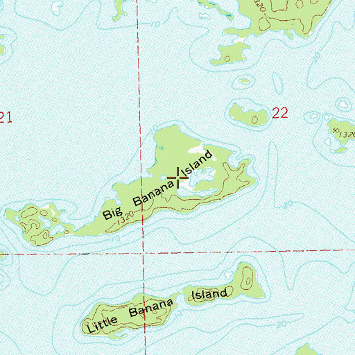 Topographic Map of Big Banana Island, WI