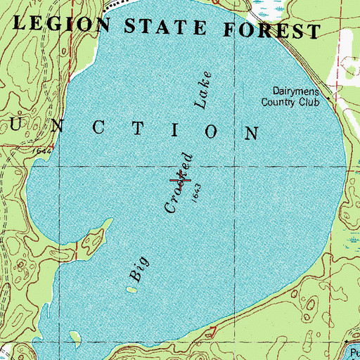 Topographic Map of Big Crooked Lake, WI