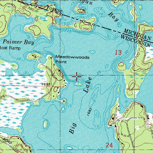 Topographic Map of Big Lake, WI