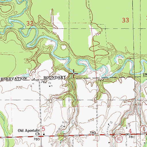 Topographic Map of Billy Creek, WI