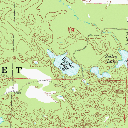 Topographic Map of Binder Lake, WI
