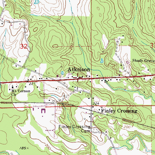 Topographic Map of Atkeison, AL