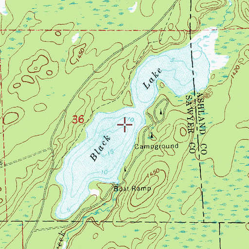 Topographic Map of Black Lake, WI